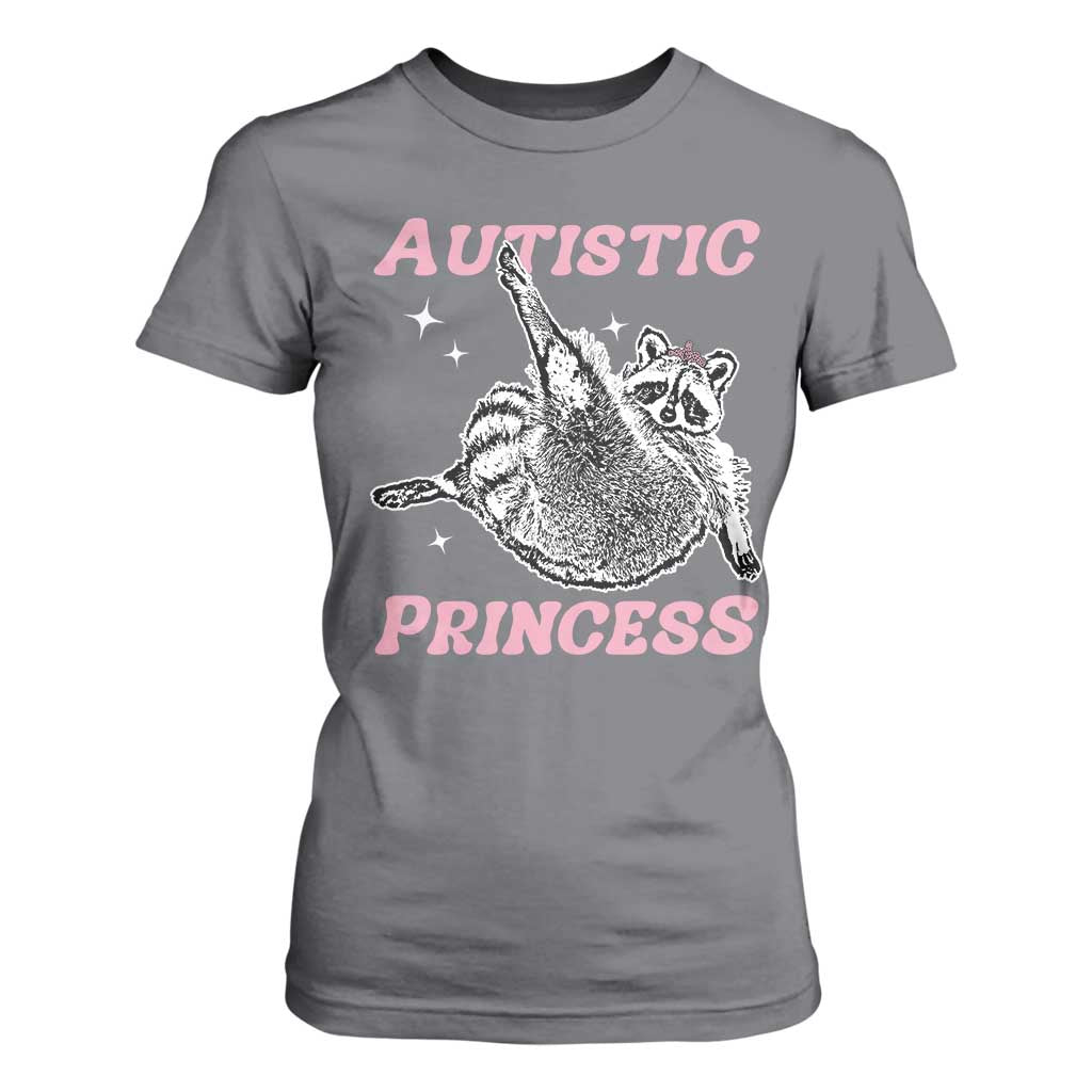 Funny Autistic Princess T Shirt For Women Autism Support Raccoon