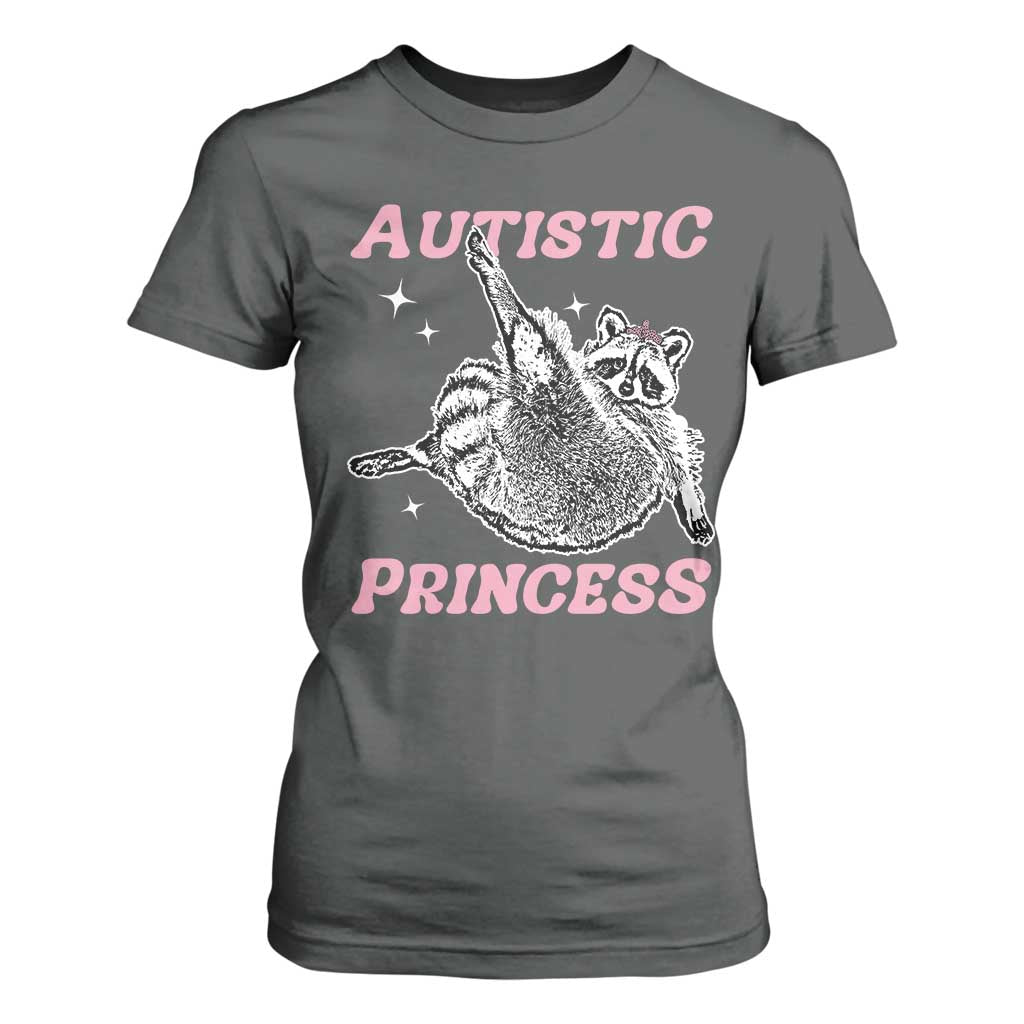 Funny Autistic Princess T Shirt For Women Autism Support Raccoon