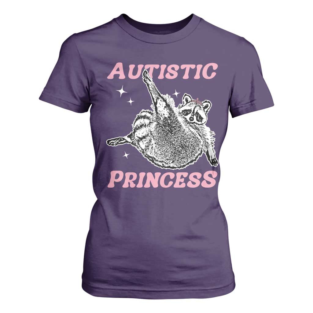 Funny Autistic Princess T Shirt For Women Autism Support Raccoon