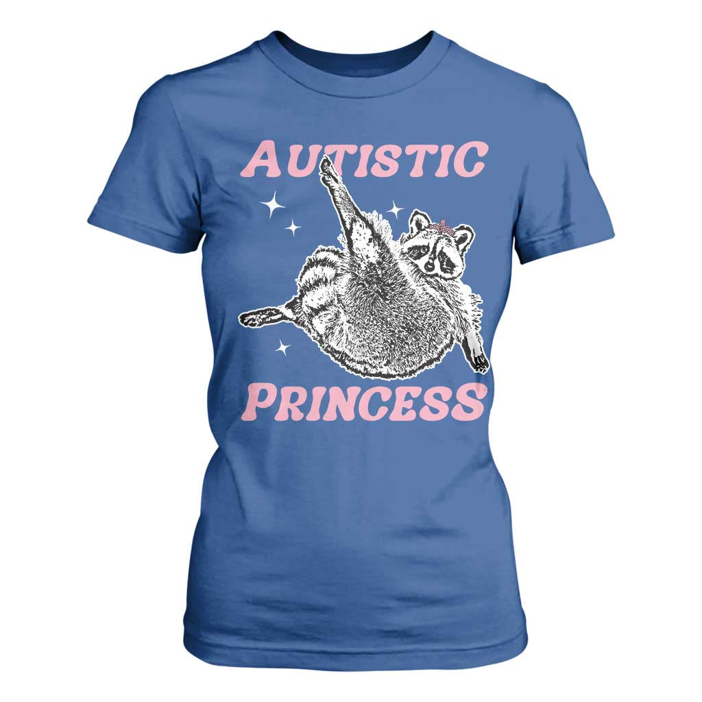 Funny Autistic Princess T Shirt For Women Autism Support Raccoon