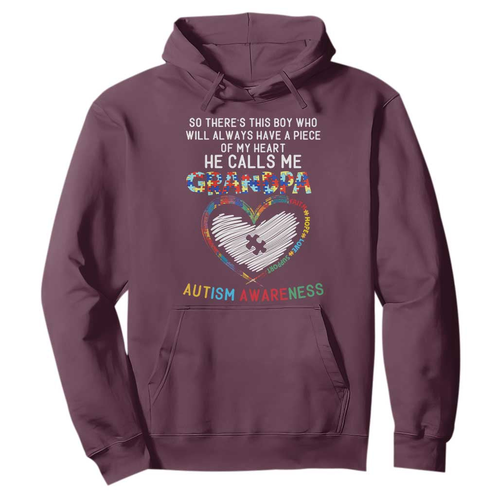 Autism Support Grandpa Hoodie Cute He Calls Me Grandpa Quote
