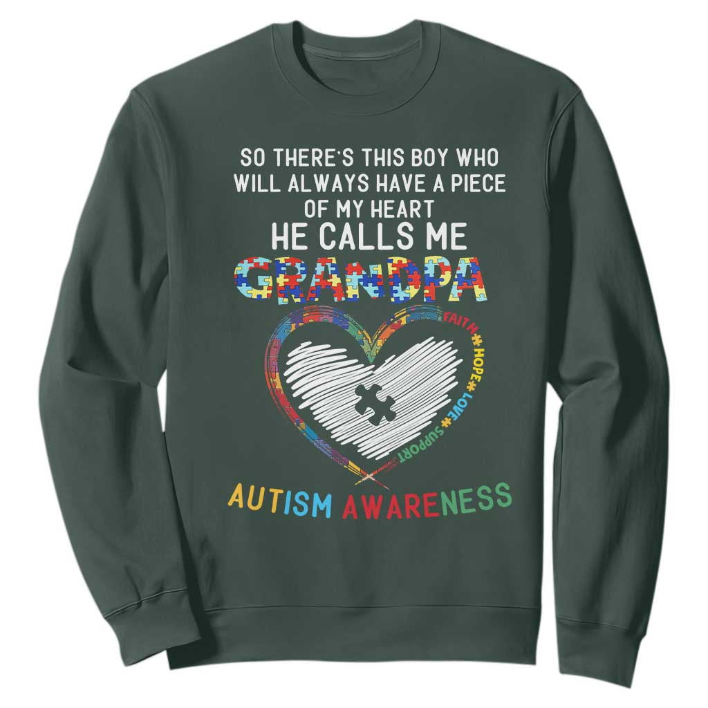Autism Support Grandpa Sweatshirt Cute He Calls Me Grandpa Quote