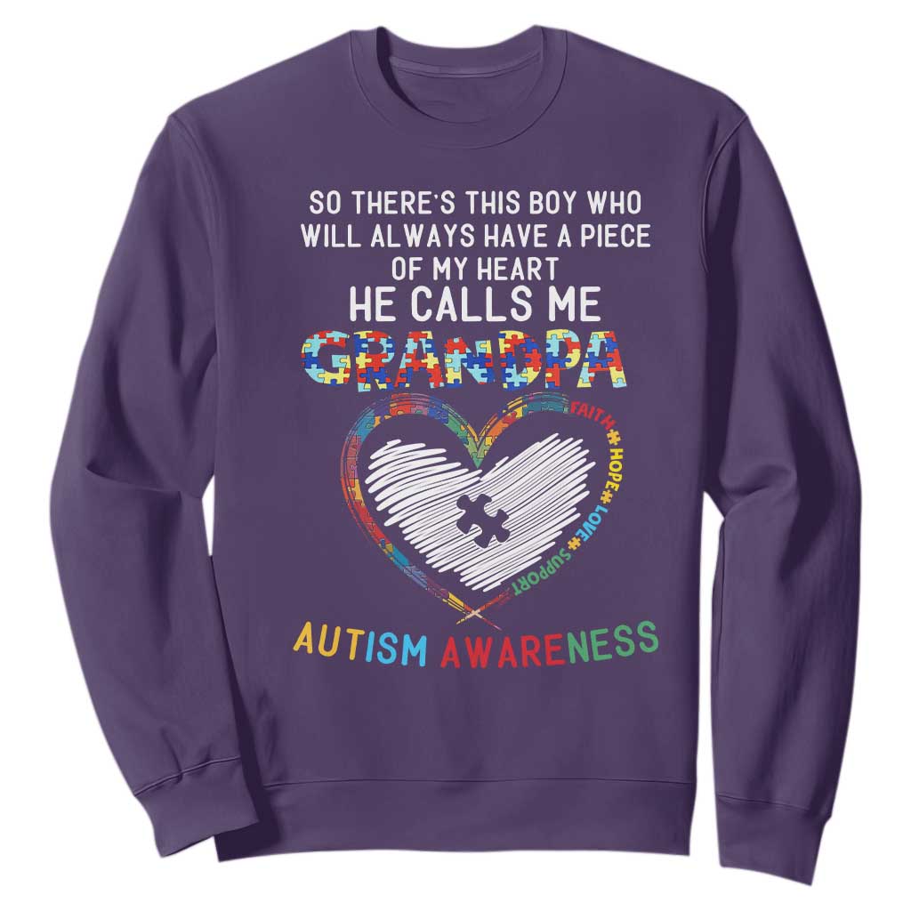 Autism Support Grandpa Sweatshirt Cute He Calls Me Grandpa Quote