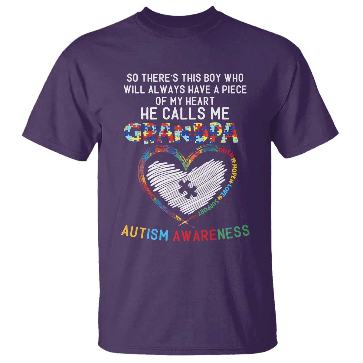 Autism Support Grandpa T Shirt Cute He Calls Me Grandpa Quote