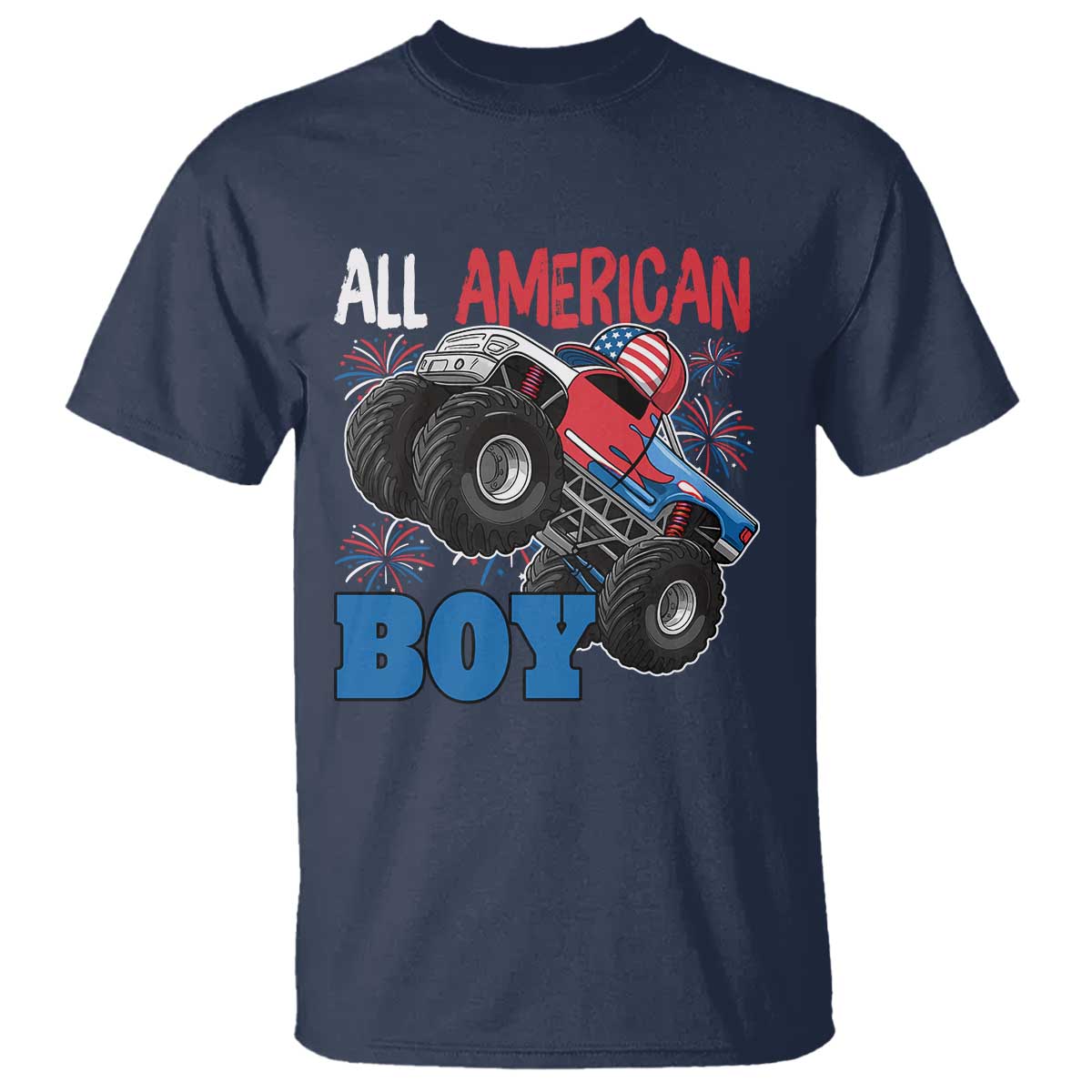 funny-all-american-boy-4th-of-july-t-shirt-monster-trucks-american-flag-fireworks