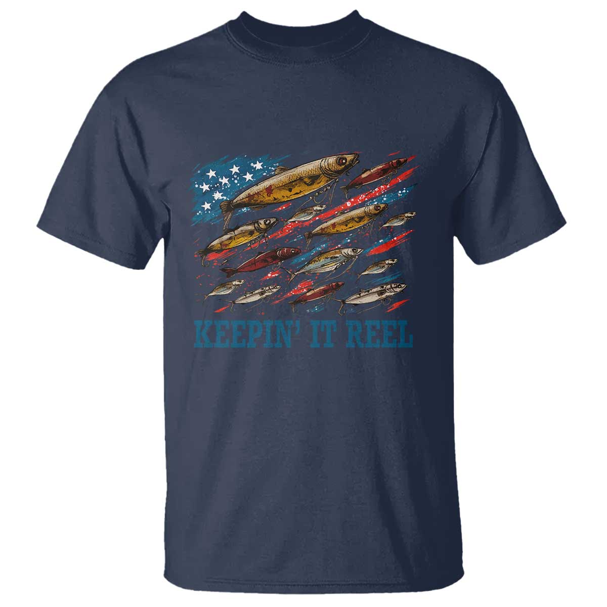 funny-fisherman-keepin-it-reel-t-shirt-fishing-lure-american-flag-bass-fishing
