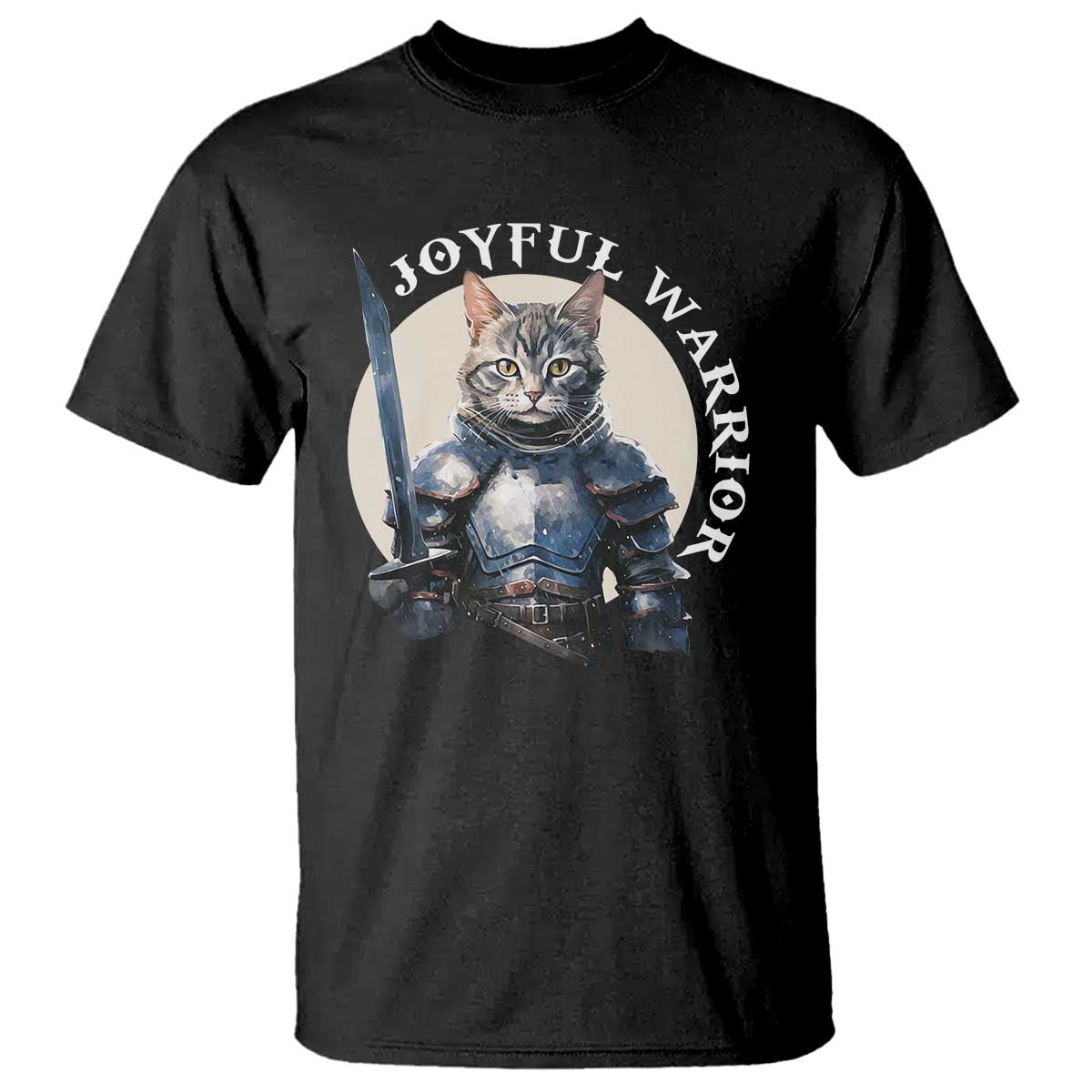funny-joyful-warrior-cat-t-shirt-kitten-knight-for-harris-2024