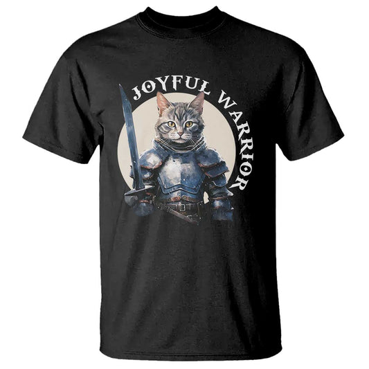 funny-joyful-warrior-cat-t-shirt-kitten-knight-for-harris-2024