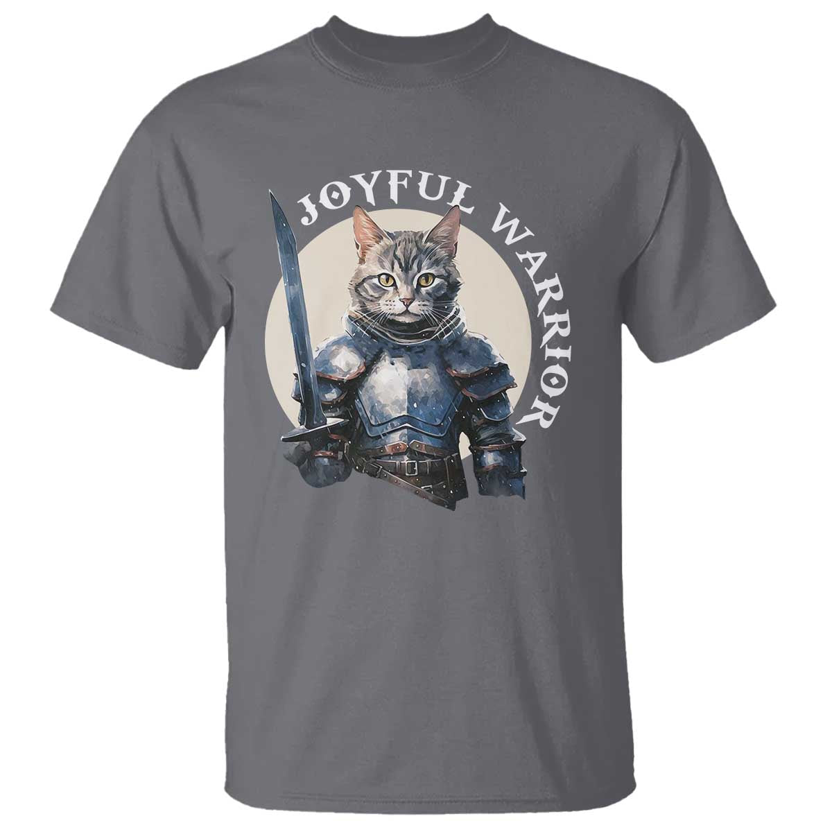 funny-joyful-warrior-cat-t-shirt-kitten-knight-for-harris-2024