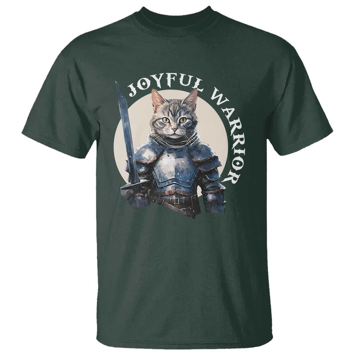 funny-joyful-warrior-cat-t-shirt-kitten-knight-for-harris-2024