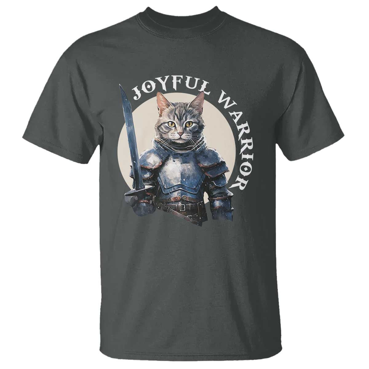 funny-joyful-warrior-cat-t-shirt-kitten-knight-for-harris-2024