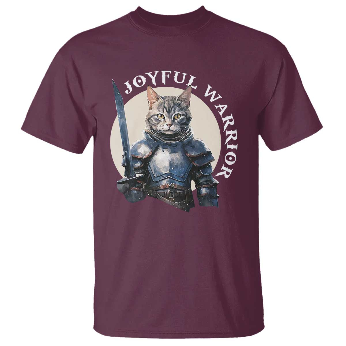 funny-joyful-warrior-cat-t-shirt-kitten-knight-for-harris-2024
