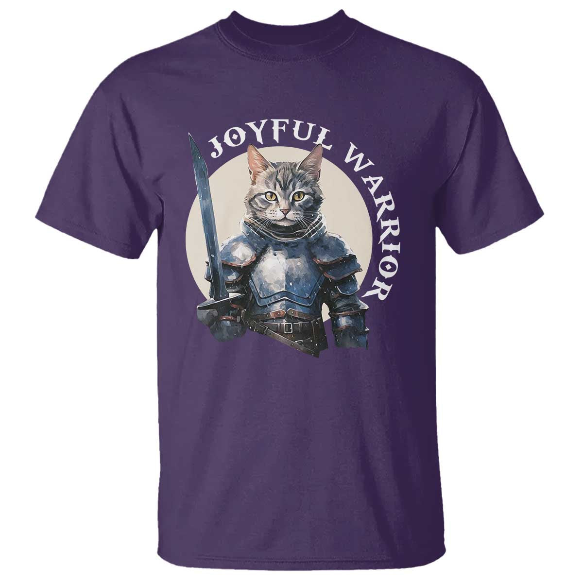 funny-joyful-warrior-cat-t-shirt-kitten-knight-for-harris-2024