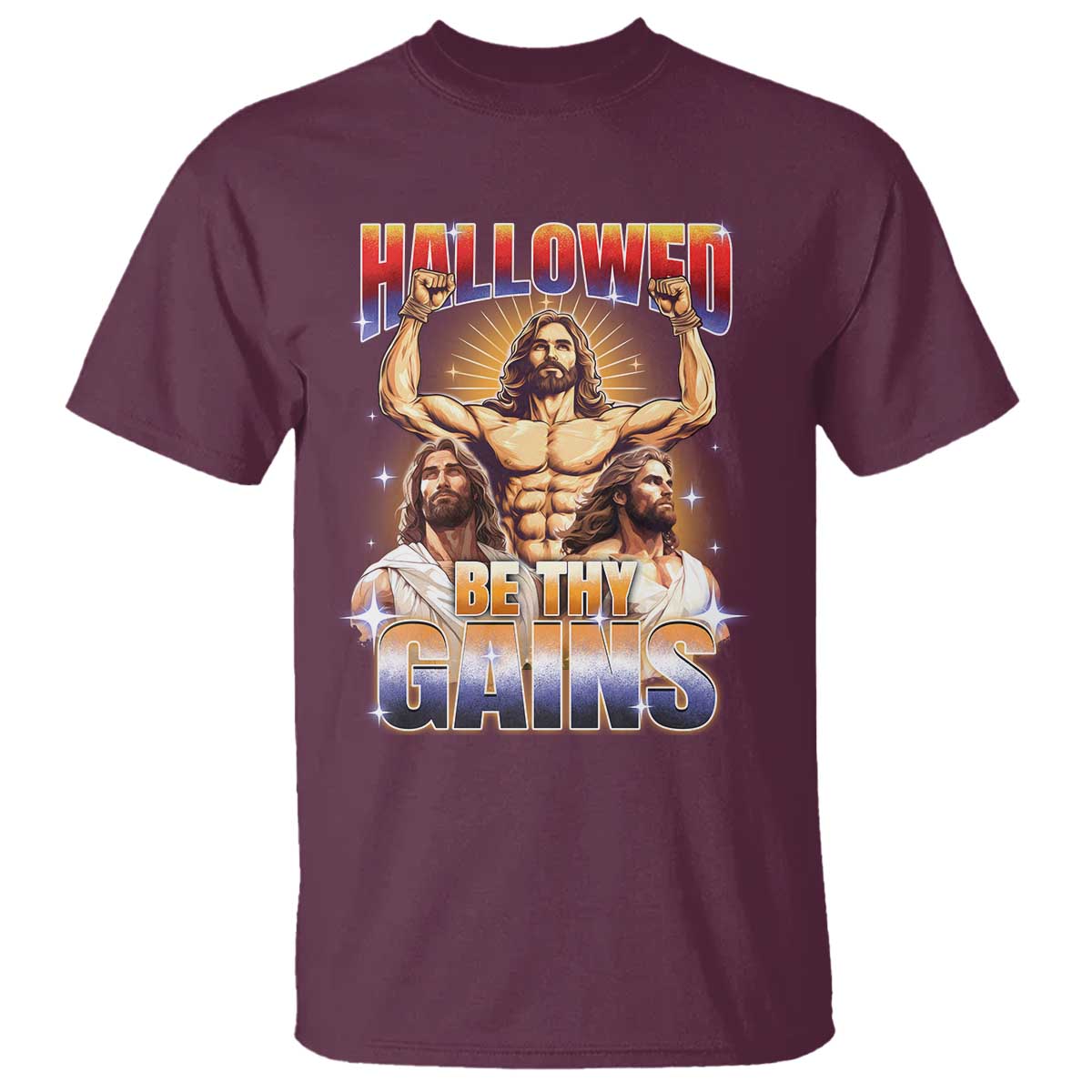 funny-muscle-jesus-weightlifting-t-shirt-hallowed-be-thy-gains-workout-humor