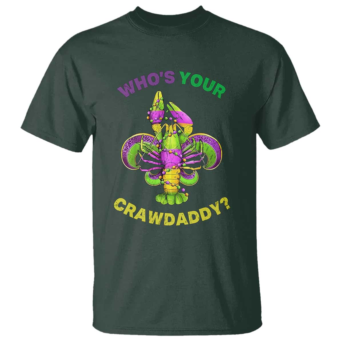 funny-whos-your-crawdaddy-t-shirt-vintage-crawfish-beads-fleur-de-lis-mardi-gras