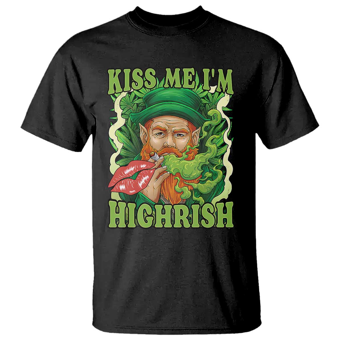 funny-st-patricks-day-cannabis-weed-t-shirt-kiss-me-im-highrish-leprechaun