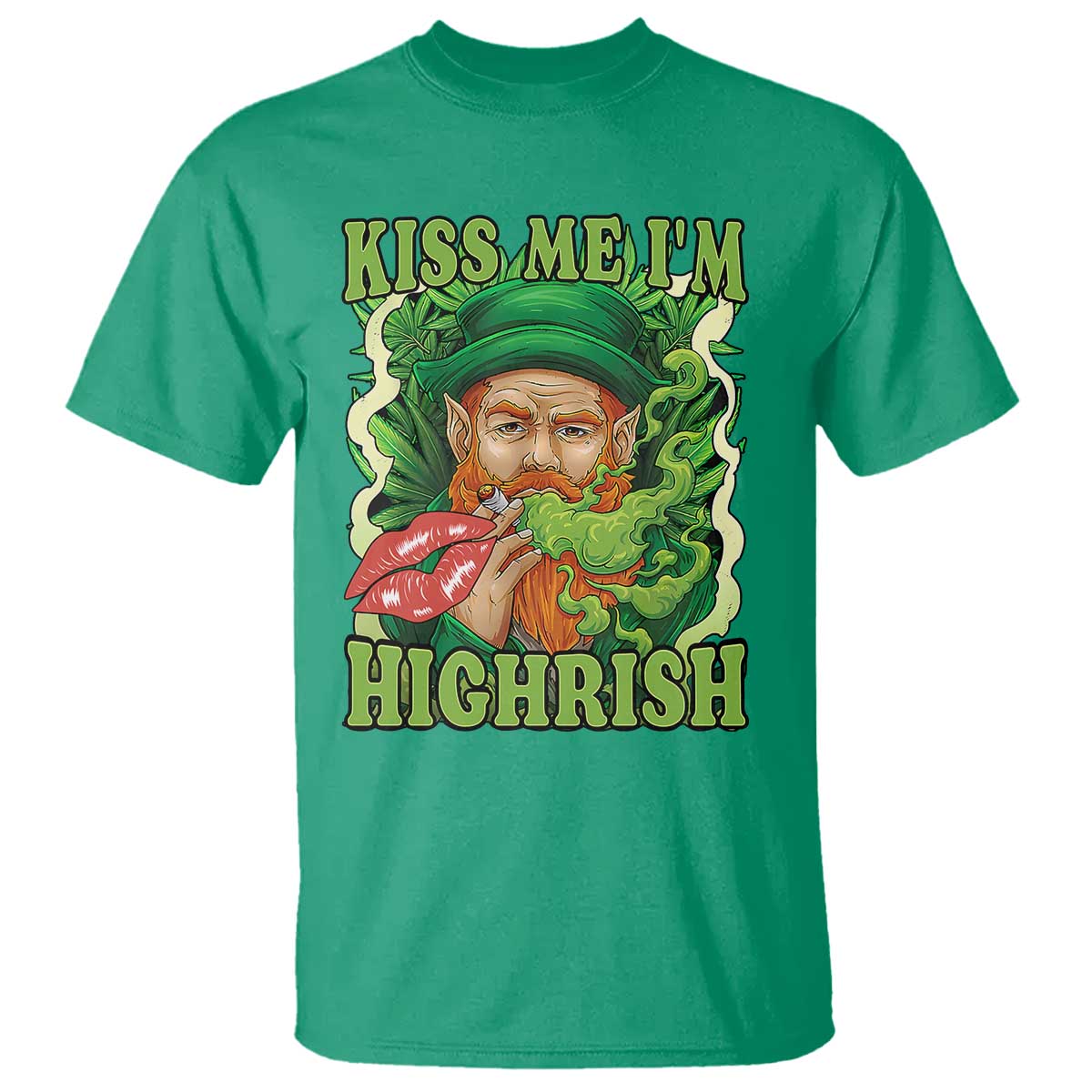 funny-st-patricks-day-cannabis-weed-t-shirt-kiss-me-im-highrish-leprechaun
