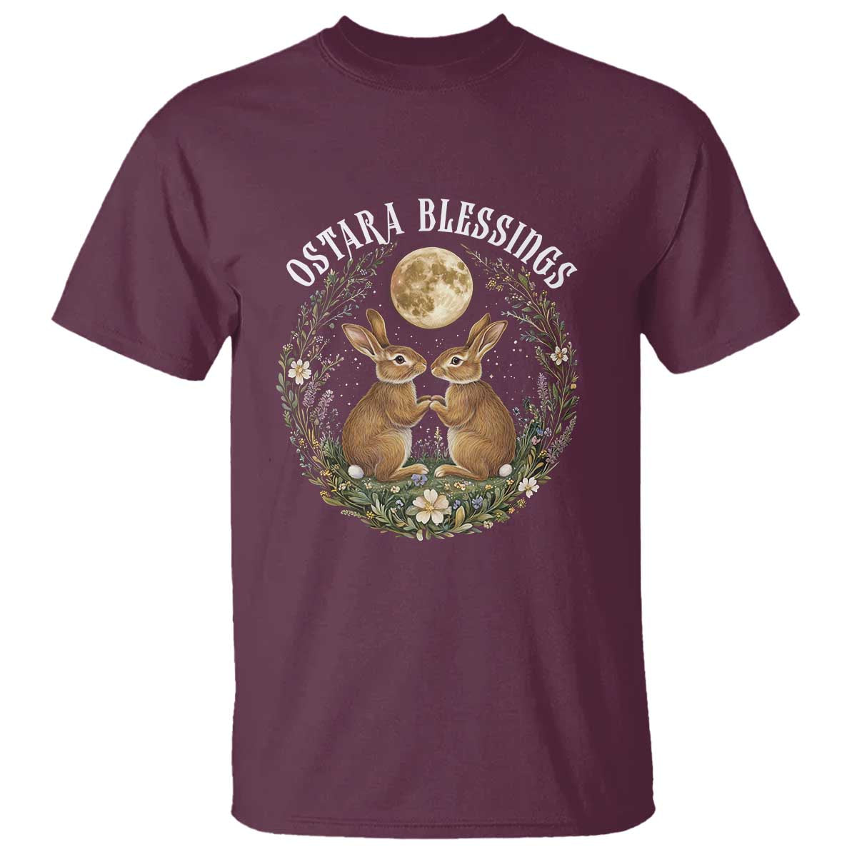 ostara-blessing-pagan-eostre-easter-day-t-shirt-spring-moon-rabbit-spring-equinox-festival