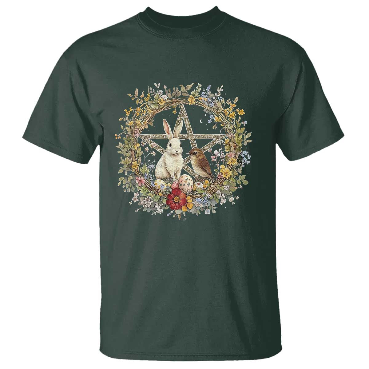 ostara-blessing-pagan-eostre-easter-day-t-shirt-rabbit-bird-wiccan-pentagram