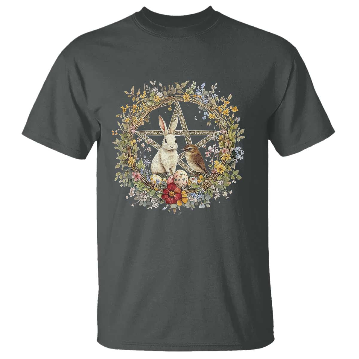 ostara-blessing-pagan-eostre-easter-day-t-shirt-rabbit-bird-wiccan-pentagram