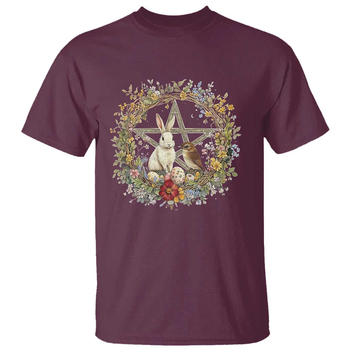 ostara-blessing-pagan-eostre-easter-day-t-shirt-rabbit-bird-wiccan-pentagram