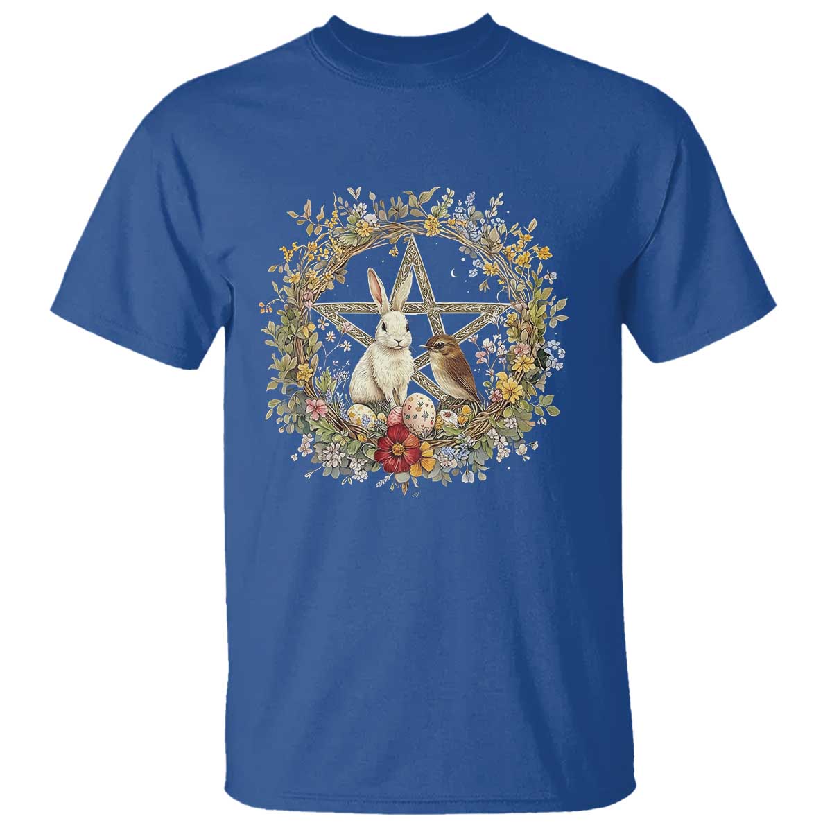 ostara-blessing-pagan-eostre-easter-day-t-shirt-rabbit-bird-wiccan-pentagram
