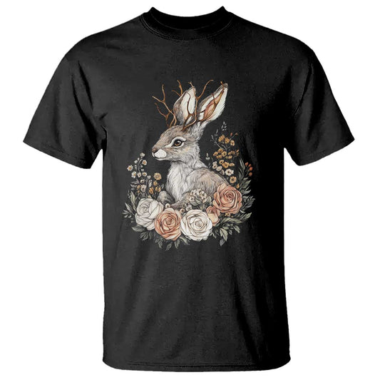easter-day-jackalope-vintage-floral-cottagecore-t-shirt