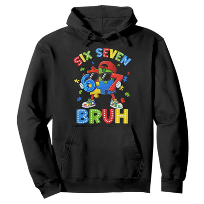 67 Autism Support Hoodie Funny Six Seven Bruh Autistic Puzzle Kids Boys