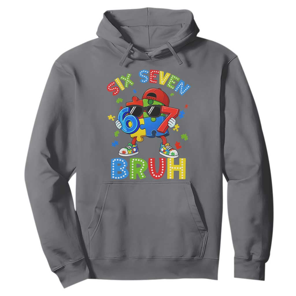 67 Autism Support Hoodie Funny Six Seven Bruh Autistic Puzzle Kids Boys