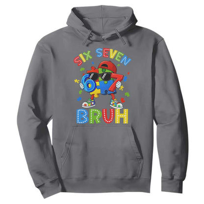 67 Autism Support Hoodie Funny Six Seven Bruh Autistic Puzzle Kids Boys