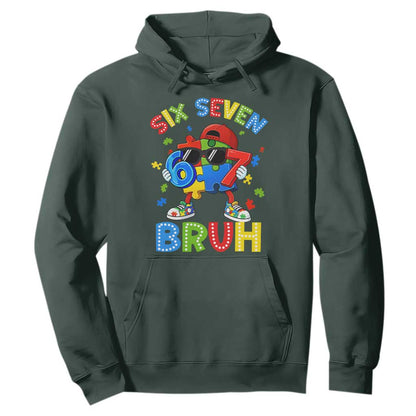67 Autism Support Hoodie Funny Six Seven Bruh Autistic Puzzle Kids Boys