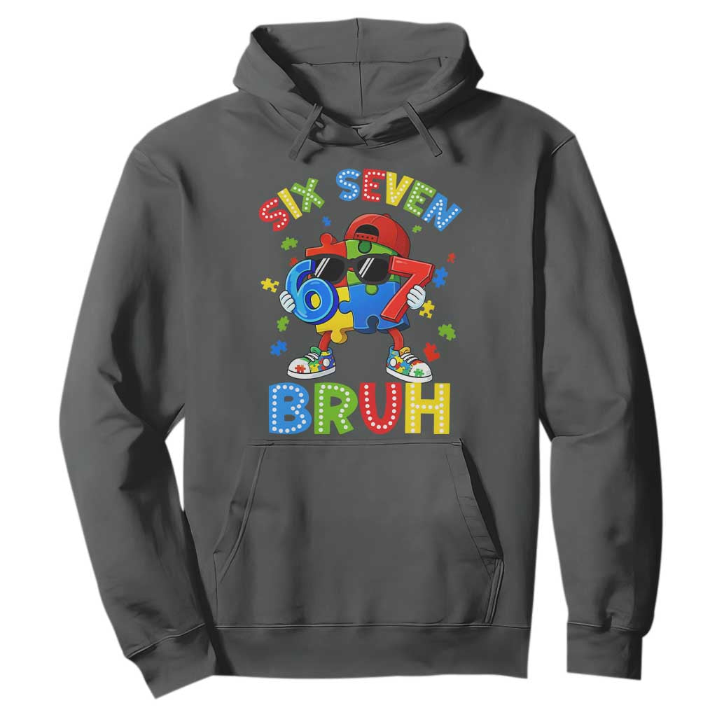 67 Autism Support Hoodie Funny Six Seven Bruh Autistic Puzzle Kids Boys