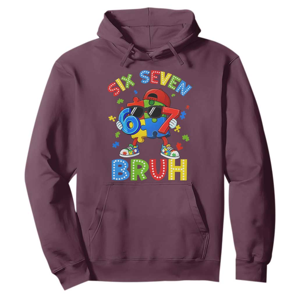 67 Autism Support Hoodie Funny Six Seven Bruh Autistic Puzzle Kids Boys