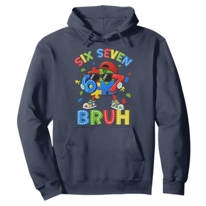 67 Autism Support Hoodie Funny Six Seven Bruh Autistic Puzzle Kids Boys