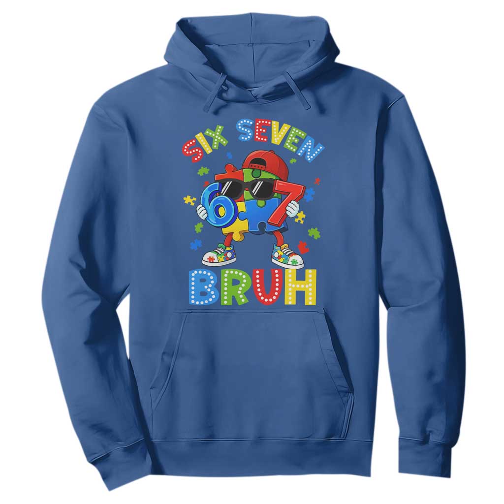 67 Autism Support Hoodie Funny Six Seven Bruh Autistic Puzzle Kids Boys