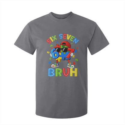 67 Autism Support T Shirt For Kid Funny Six Seven Bruh Autistic Puzzle Kids Boys