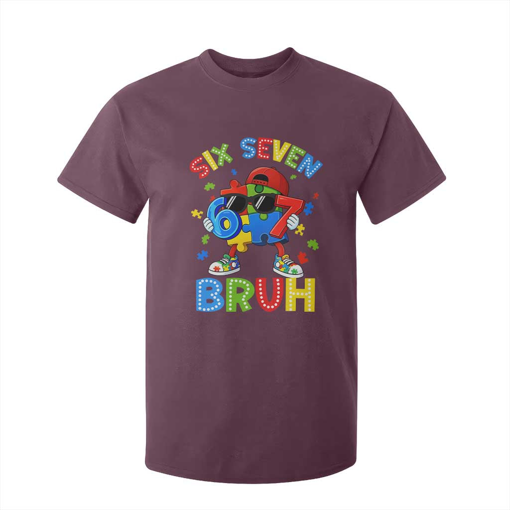 67 Autism Support T Shirt For Kid Funny Six Seven Bruh Autistic Puzzle Kids Boys