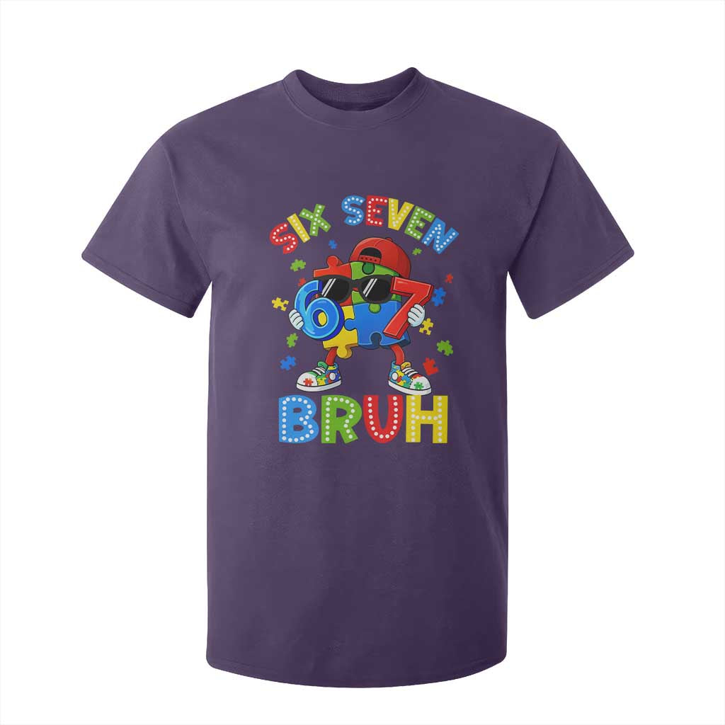 67 Autism Support T Shirt For Kid Funny Six Seven Bruh Autistic Puzzle Kids Boys