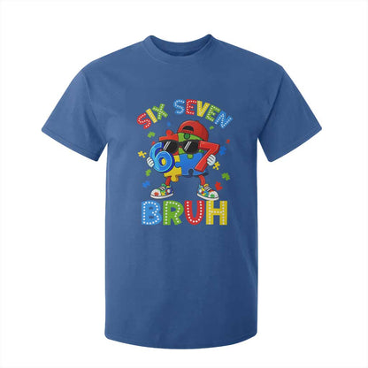 67 Autism Support T Shirt For Kid Funny Six Seven Bruh Autistic Puzzle Kids Boys