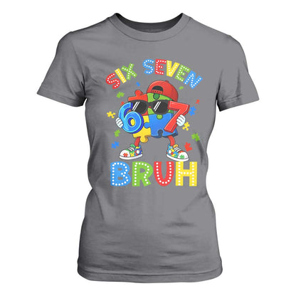 67 Autism Support T Shirt For Women Funny Six Seven Bruh Autistic Puzzle Kids Boys