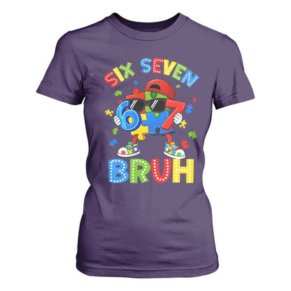 67 Autism Support T Shirt For Women Funny Six Seven Bruh Autistic Puzzle Kids Boys