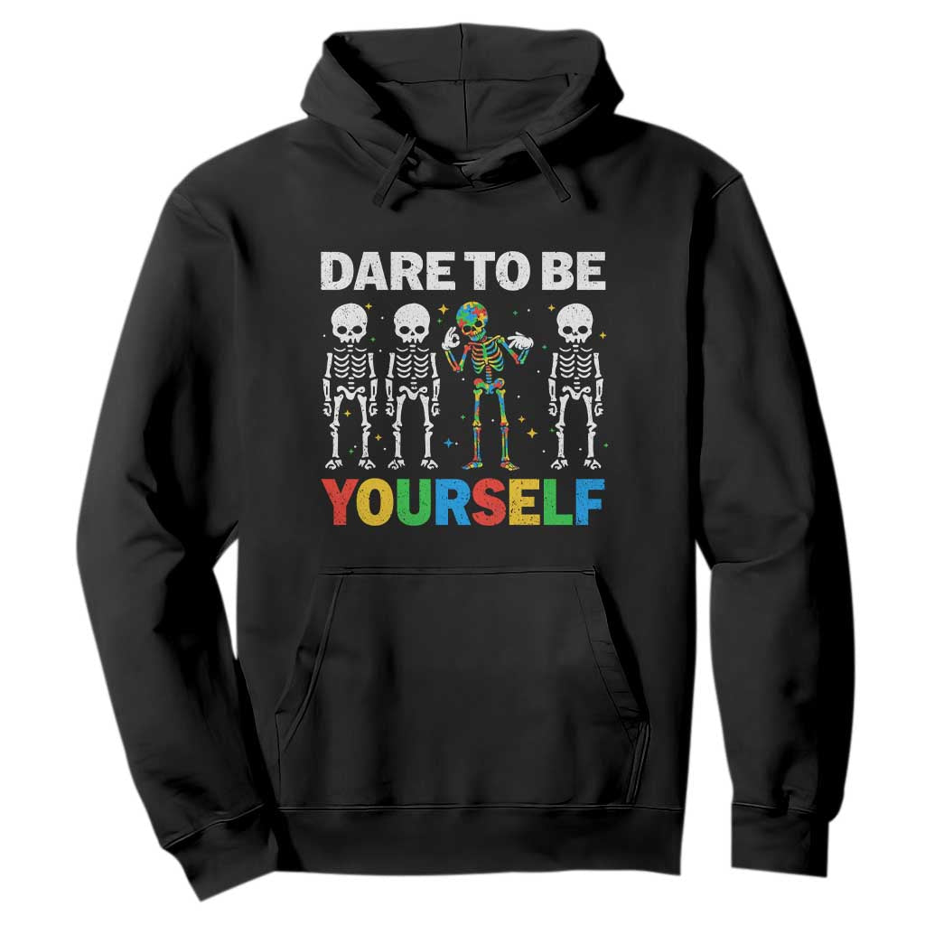 Autism Support 67 Hoodie Dare To Be Yourself Six Seven Autism Skeleton