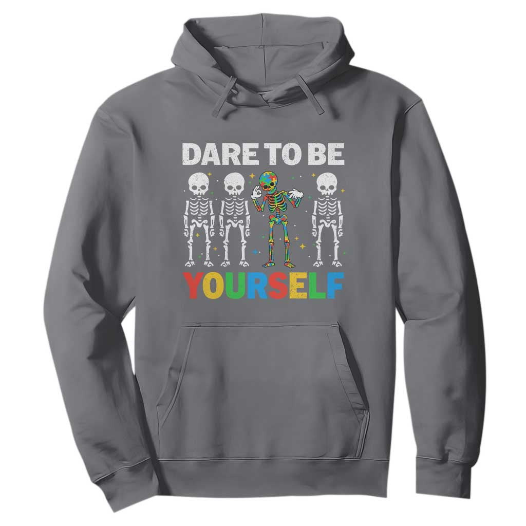 Autism Support 67 Hoodie Dare To Be Yourself Six Seven Autism Skeleton