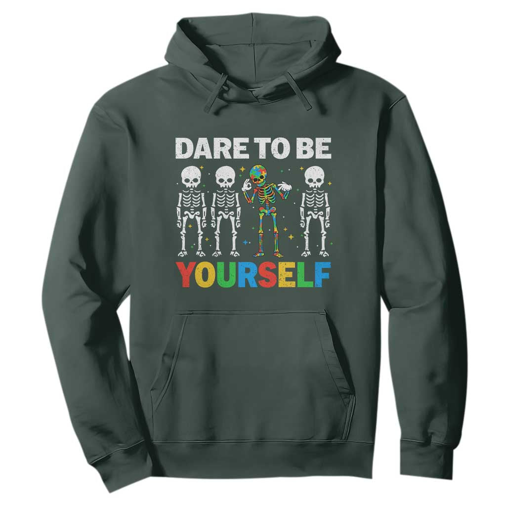 Autism Support 67 Hoodie Dare To Be Yourself Six Seven Autism Skeleton