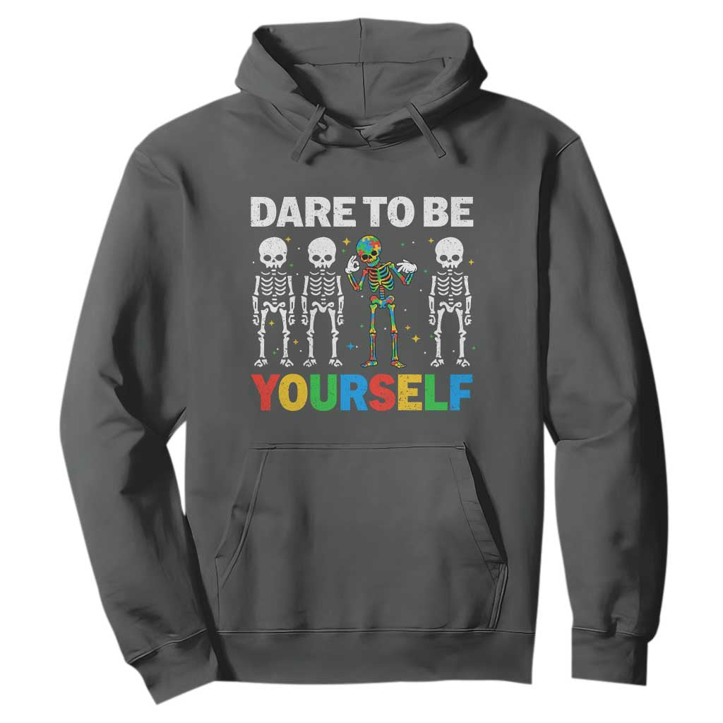 Autism Support 67 Hoodie Dare To Be Yourself Six Seven Autism Skeleton