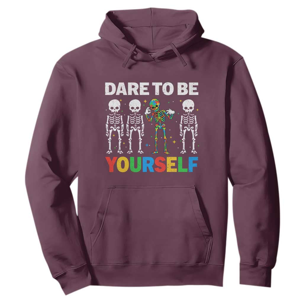 Autism Support 67 Hoodie Dare To Be Yourself Six Seven Autism Skeleton