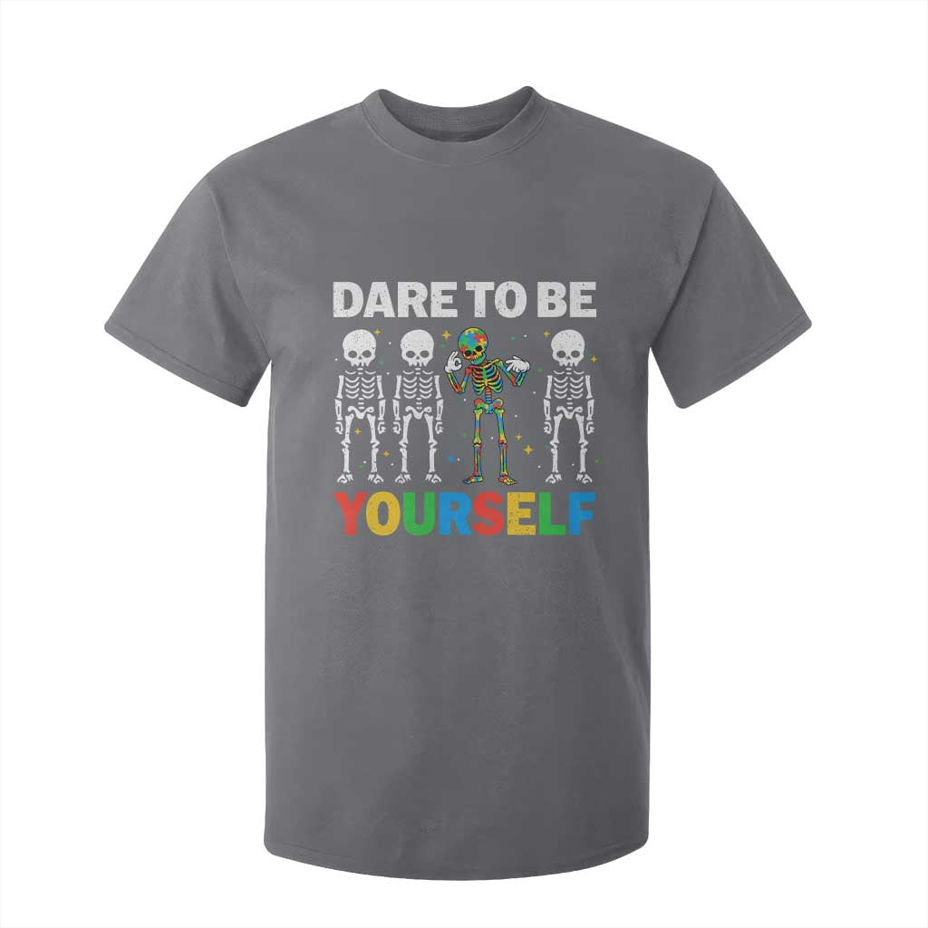 Autism Support 67 T Shirt For Kid Dare To Be Yourself Six Seven Autism Skeleton