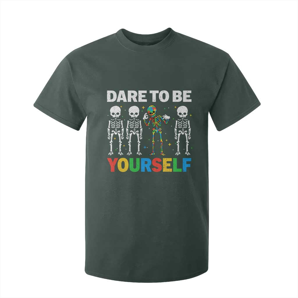 Autism Support 67 T Shirt For Kid Dare To Be Yourself Six Seven Autism Skeleton