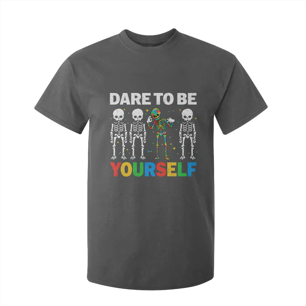 Autism Support 67 T Shirt For Kid Dare To Be Yourself Six Seven Autism Skeleton