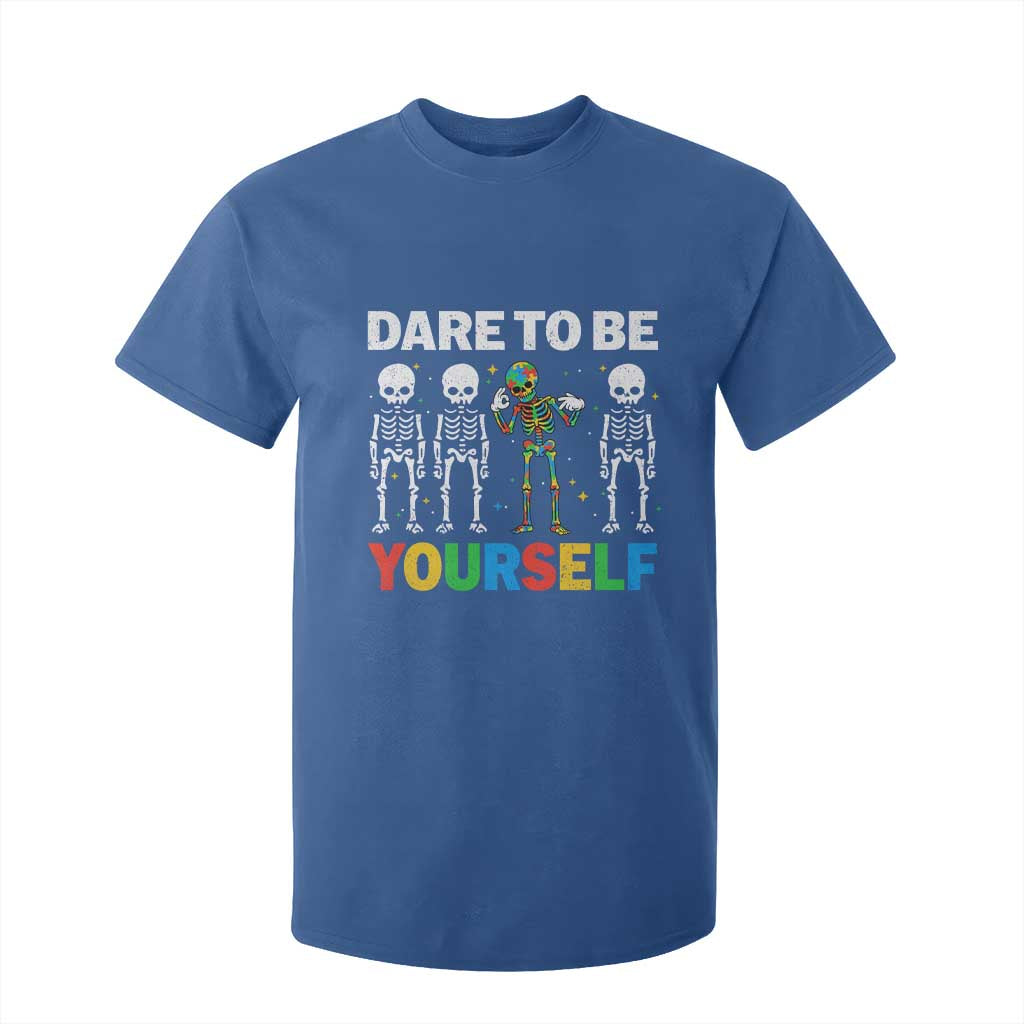 Autism Support 67 T Shirt For Kid Dare To Be Yourself Six Seven Autism Skeleton